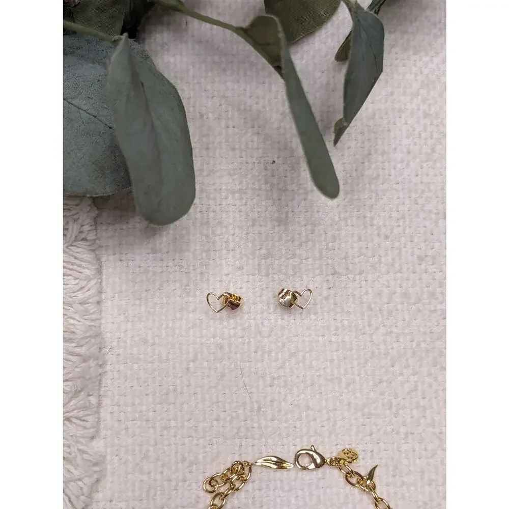 Gorjana Heart Earring and Spike Bracelet Set in Gold - Picture 2 of 4